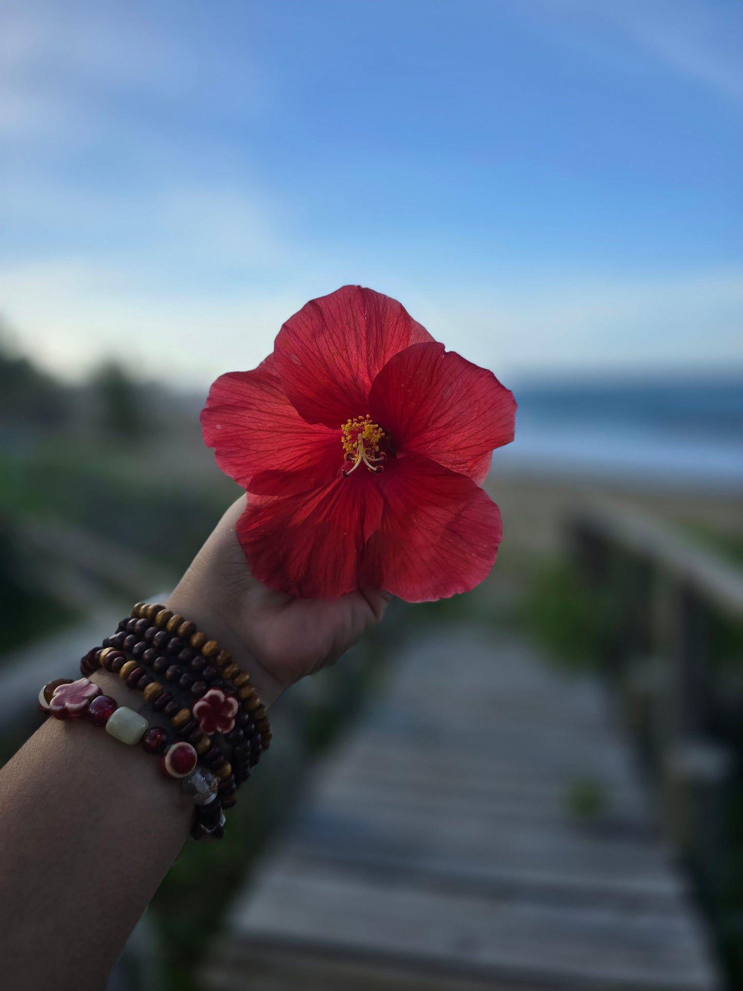 Pulcera de piedras hibiscus